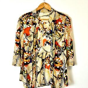 beautiful high quality stretchy button top